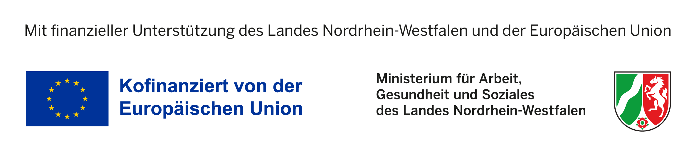 Logo Kofinanziert EU und Ministerium für Arbeit, Gesundheit und Soziales des Landes NRW
